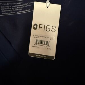 Figs Dark Blue V-Neck Scrub Top